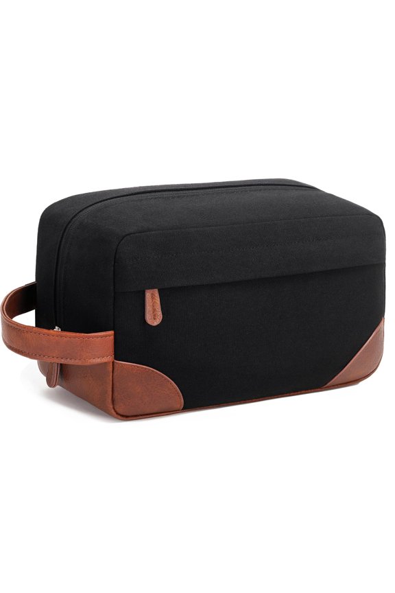 Large Black Canvas Travel Toiletry Bag
