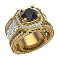 thumbnail image 1 of Large Black Diamond Engagement Ring 18K Gold Halo Rings for women 7.30 mm 6.35 carat (G,VS1), 1 of 5