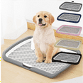 thumbnail image 1 of Large Black Dog Toilet, Dog Potty Indoor Home Use, Flat - Style Design - Anti - Splash With Post, Rinseable Washable Easy To Clean - For Puppies Dogs Pet Training, 1 of 8