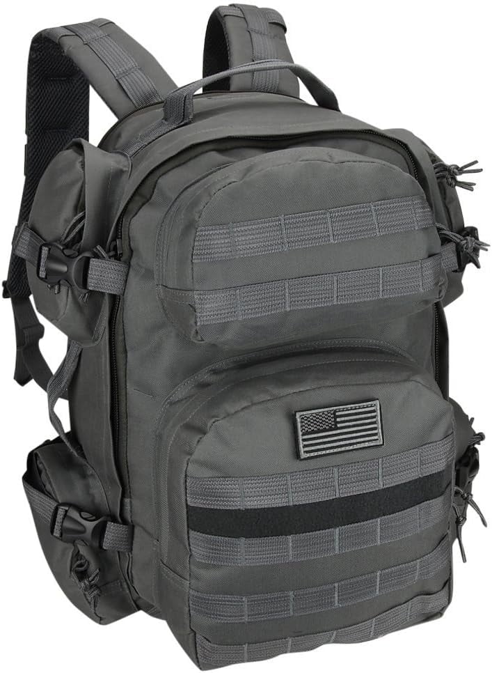 Large Gunmetal Grey Expandable Molle HydrationReady Backpack Daypack
