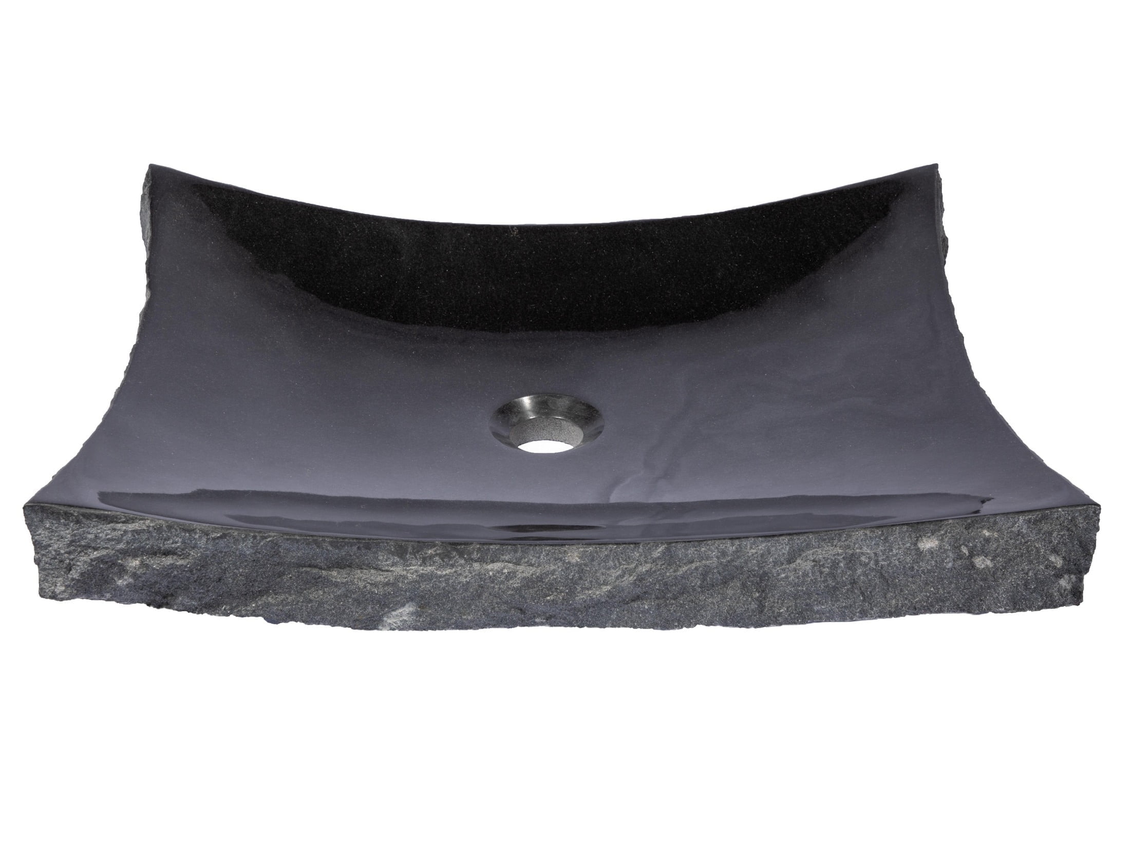 Large Black Granite Zen Rectangular Vessel Bathroom Sink