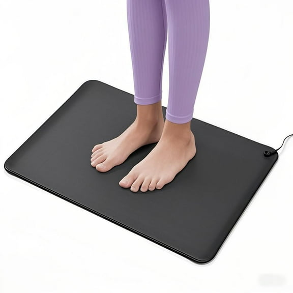 Large Black Grounding Mat for Desk/Floor/Bed - Multifunctional Earthing Pad, Conductive Carbon Fiber, Anti-Static Design, 11.81"x26.77" (30x68cm), Portable Ground Sheet for Home/Office Wellness