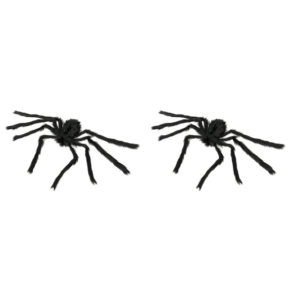 Large Black Halloween Spider 2 Pack, Soft Spider for Outdoor Yard Party, Realistic Spider Prop for Indoor Outdoor Decor and Front Door Lawn Display, 78.74 Inch