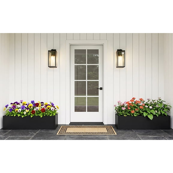 Large Black Metal Railing Planter Box – 36 Inch Rectangular Window Flower Pot with Drainage – Hanging Deck or Balcony Garden Planter – Ideal for Outdoor Plants