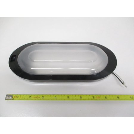 Large Black Oval LED 12V Camper RV Trailer Utility Dome Light / On Off Switch
