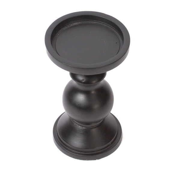 Large Black Pillar Candle Holder (7" H) - for Modern Home Decor - Factory Direct Craft