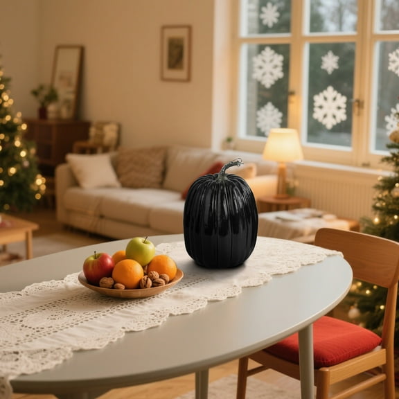 Large Black Pumpkin Model Halloween Foam Pumpkin Christmas Decoration Prop