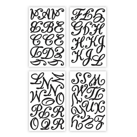 Large Black Script Alphabet Iron-On Transfers by Make Market