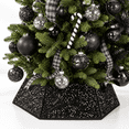 Large Black Sequin Christmas Tree Collar, 33.5 Inch Diameter, Home ...