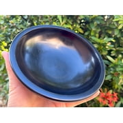 Large Black Soapstone Scrying Bowl   6 Smudge Bowl & Incense Burner | Versatile Black Stone Ritual & Meditation Tool