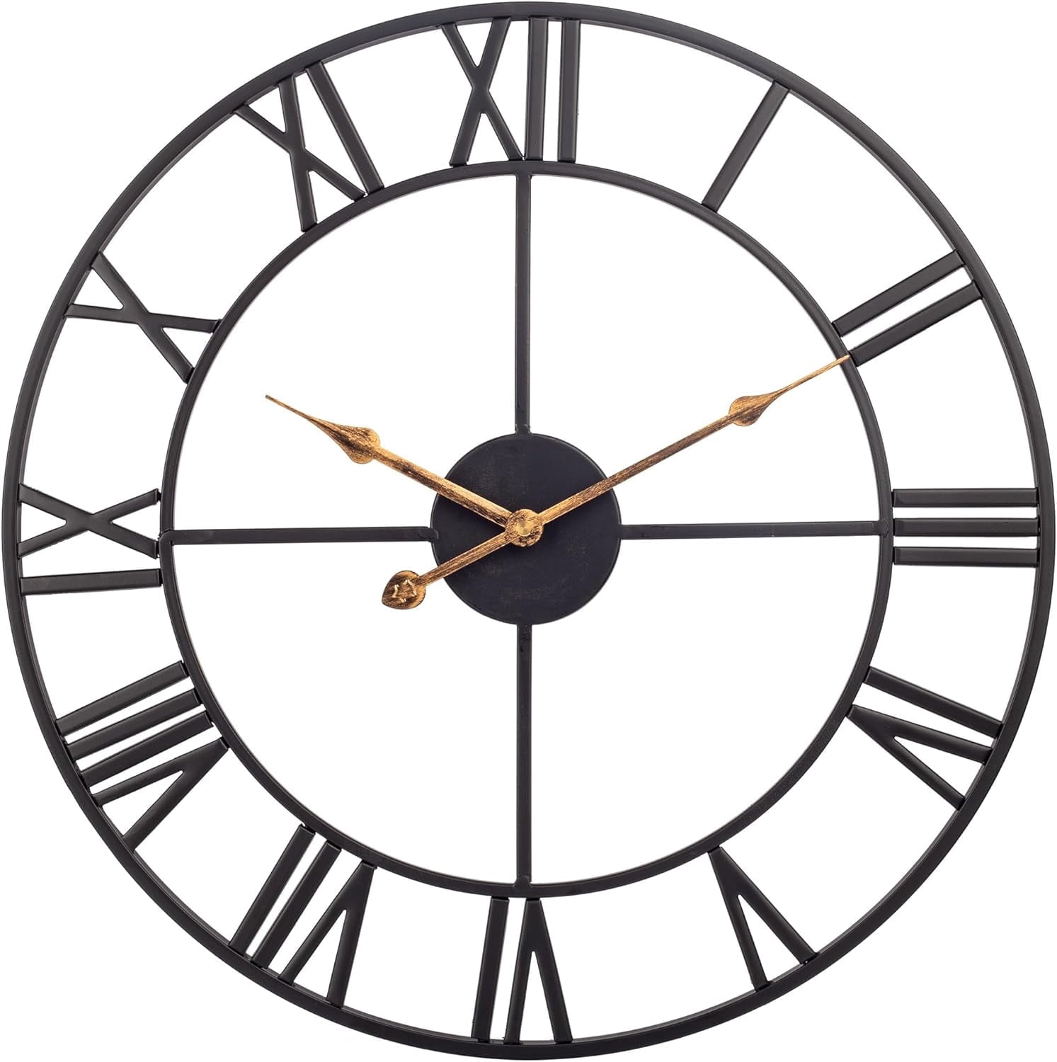 Large Black Wall Clock, Modern 18 Inch Battery Operated Wall Clocks, Silent Non Ticking Analog Clock for Living Room, Office, Home, Bedroom, Kitchen