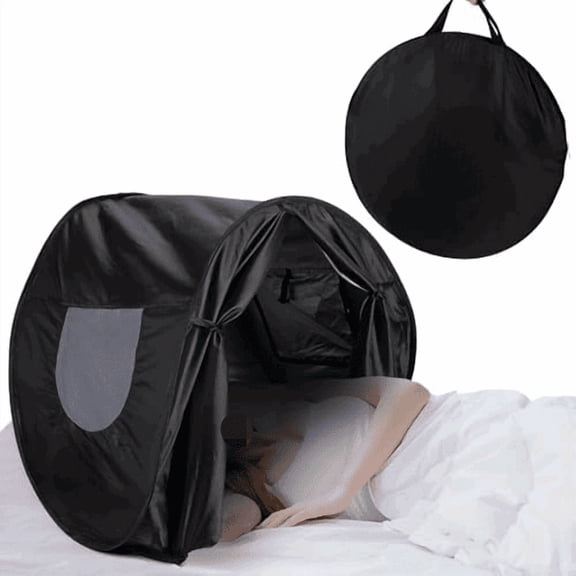 Large Blackout Bed Tent for Restful Sleep-Blackout Curtains & Mask Alternative - Blackout Bed Canopy Promotes Better Sleep for People Night Shift, Dorm, Travel$$Bedding