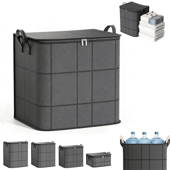 Large Blanket Storage Bags, Foldable Comforter Storage With Reinforced Handles And Lids, Clothes Storage Containers For Bedding, Pillow, Sheet, Storage Bin,A(15.7*15.7*19.7in)