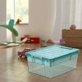 thumbnail image 1 of ​Large Block Storage Box with 5 Removable Trays - Clear Stackable Organizer for XXL Capacity 41x31cm Kids Toy Organizer with Secure Lid​​ C, 1 of 4