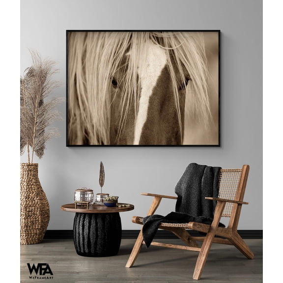 Large Blonde Horse Picture Cowgirl Bedroom Decor, Cowboy Themed Bar Wall Art, Farmhouse Style Home Decor Inspo, Equestrian Artwork