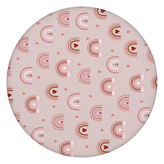 Large Bloom Floral 44Inch Boho Round Tablecloth with Elastic Hem, Stretchable Table Cover Fits 38"-42" Tables, Spill Resistant Material