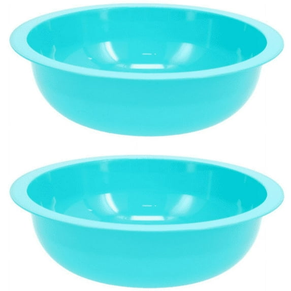Large Blue Bowls 2 Pack 8" Serving Microwave Dishwasher Safe 46oz