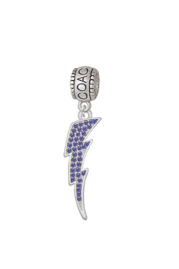 Large Blue Crystal Lightning Bolt - Coach Charm Bead