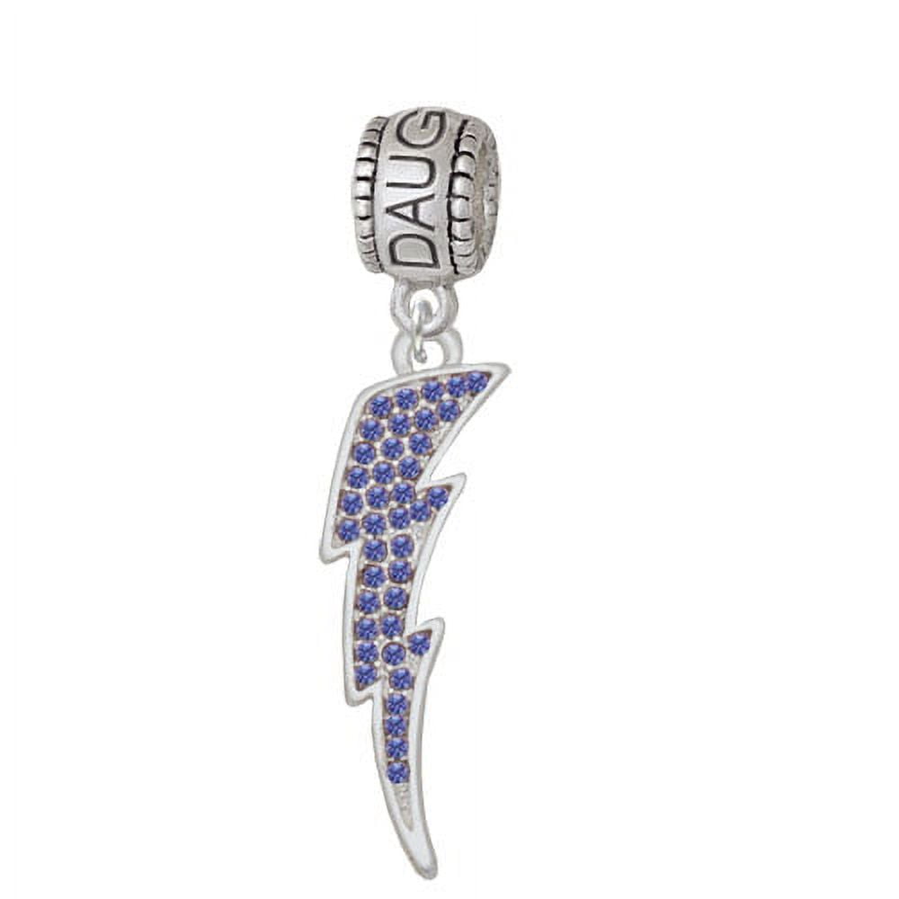Large Blue Crystal Lightning Bolt Daughter Charm Bead