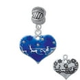 thumbnail image 1 of Large Blue Flying Santa Heart with AB Crystals - Large Rope with Cross Beads Charm Bead, 1 of 1