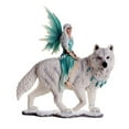 thumbnail image 1 of Large Blue Frost Fairy Riding Snow Leopard Statue Home Decor Mythical Fantasy, 1 of 1