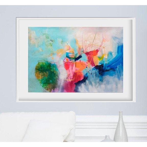 Large Blue Giclee Print, Modern Wall Art Poster , Poster Print Only