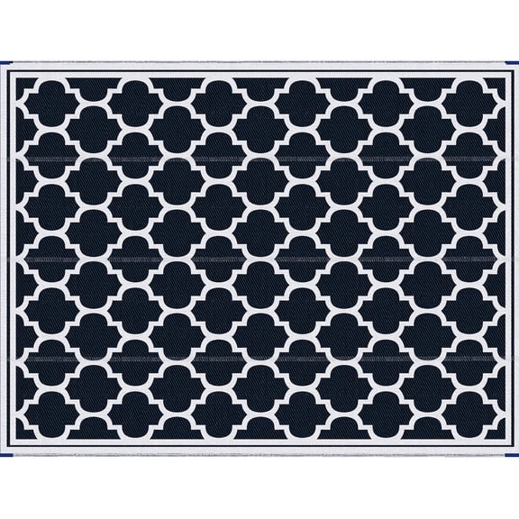 Large Blue Outdoor Carpet / Reversible and Easy to Clean for Backyard