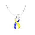 thumbnail image 1 of Large Blue & Yellow Ribbon Necklaces, 1 of 3
