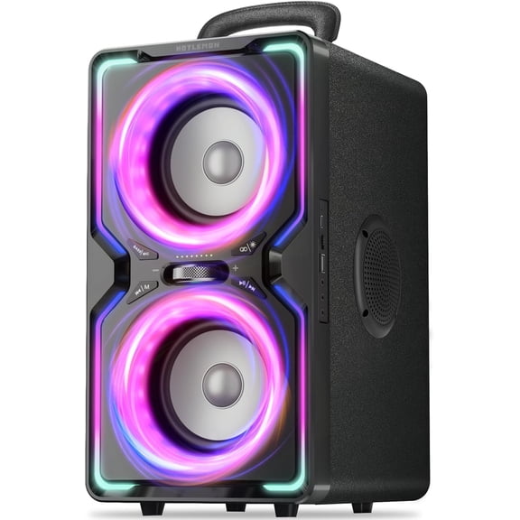 Large Bluetooth Speaker: 240W Peak Powerful Loud Sound with Deep Bass, 15H Playtime, Fast Charge, TWS, Portable Wireless Speakers for Outdoor, Party, Beach, Backyard, Home, Outside (Black)