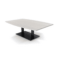 thumbnail image 1 of Large Boat Shaped Coffee Table 4'x6' With Double Post Metal Base, 1 of 6