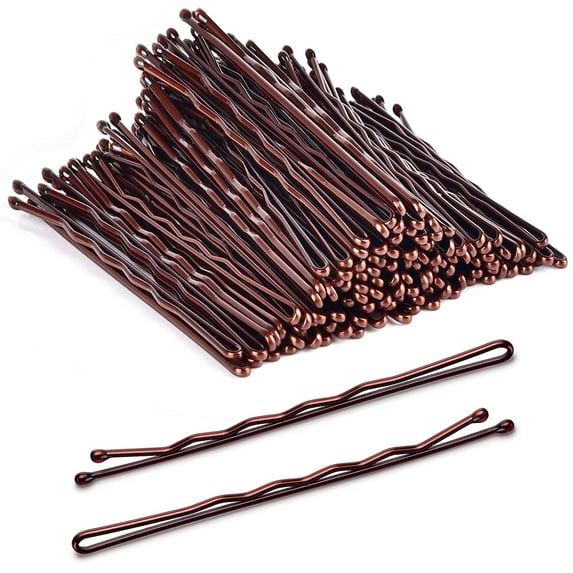 Large Bobby Pins Brown, 2.75" Jumbo Hair Pins Brown Long bobby Pins for Thick Hair for Women Girls with Box-120 count