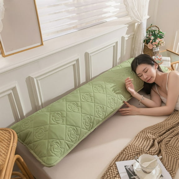 Large Body Pillow Cover, Double Pillowcase, 19x47 inch Home Extra Long Pillowcase Quilted Pillowcase Suitable For Couples and Side Sleepers, Green