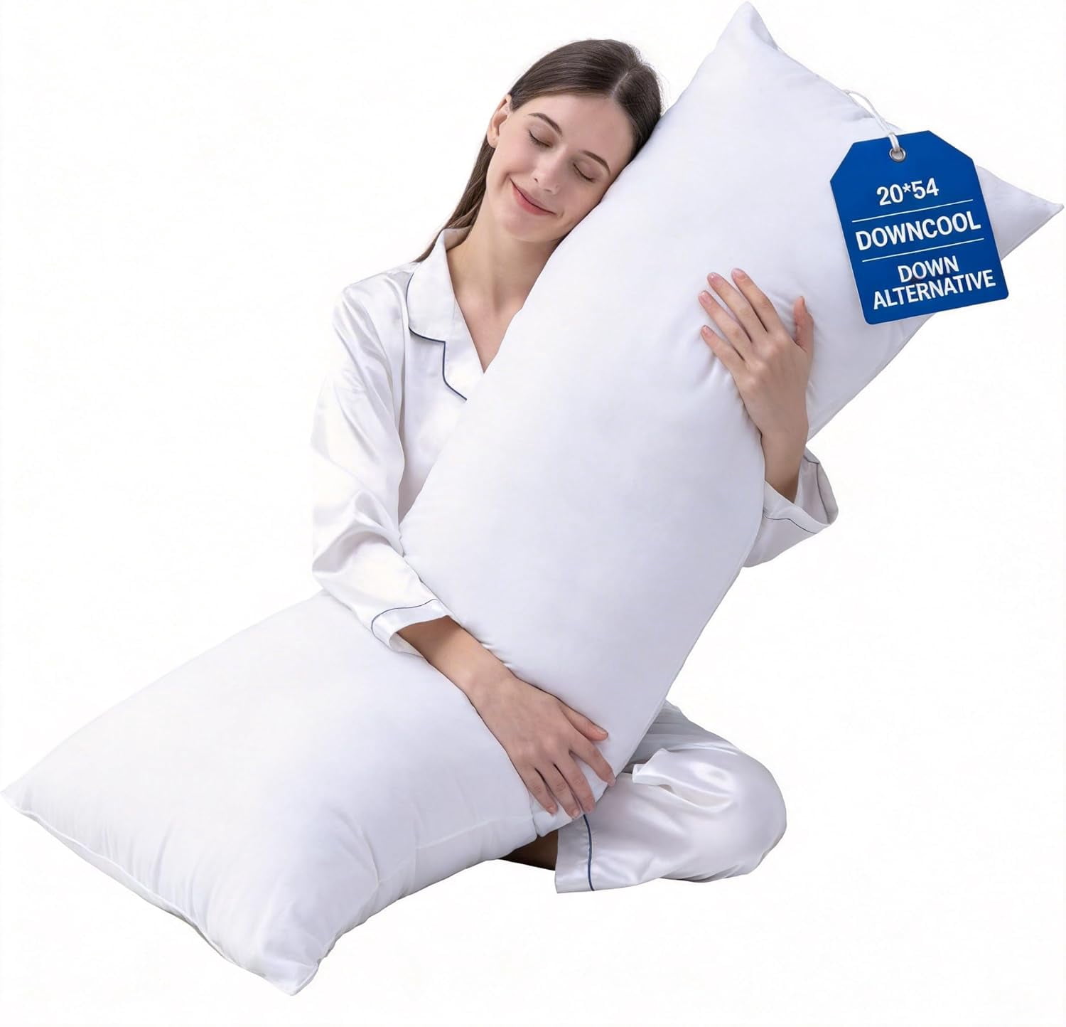 Large Body Pillow Insert- Breathable Full Body Pillow for Side Sleeper - Soft Long Bed Pillow for Adults - 20 x 54 inch