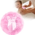 thumbnail image 1 of Large Body Powder Puff - Soft Furry Puff with Ribbon Handle, Gentle Fabric and High-Elastic Sponge, Comfortable Skin Feel, Bath and Body Application, Suitable for Most People, Travel-Friendly, 1 of 9