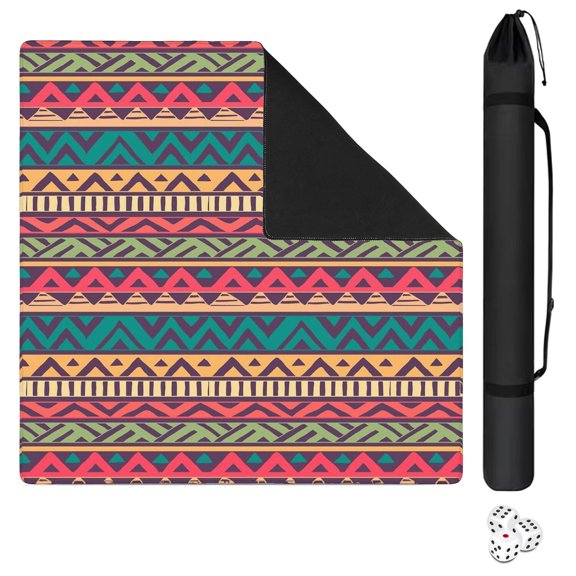 Large Boho Mahjong Table Mat 31.5x31.5 Inch Extra Large Rubber Game Pad with Anti-Slip Backing and Noise Reducing Surface for Tiles Cards and Board Games