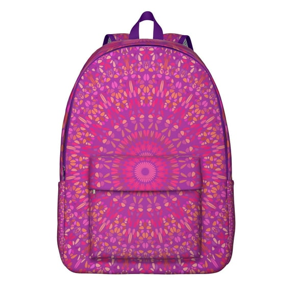 Large Boho Mandala Floral Backpack for Women Men, Durable Bookbag with Padded Laptop Compartment, College School Work Travel, Gift