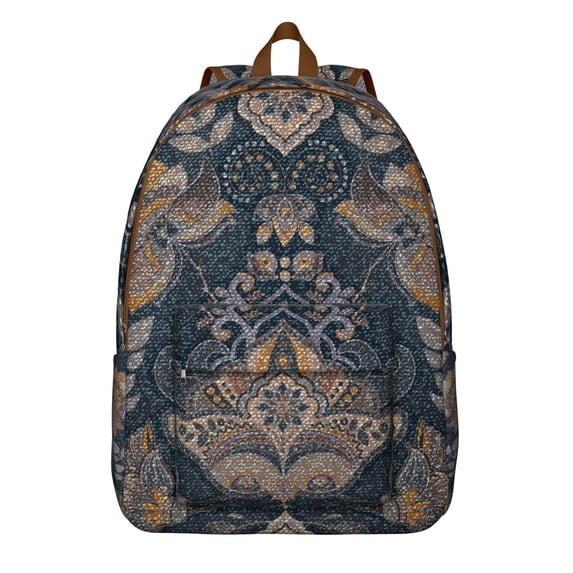 Large Boho Paisley Print Backpack, Durable School College Bookbag with Laptop Compartment Multiple Pockets, Perfect Gift for Women Teens