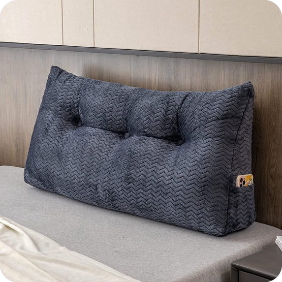 Large Bolster Triangular Headboard Wedge Backrest Positioning Support Bed Rest Reading Pillows Headboard Wedge Pillows for Day Bed Bunk Bed with Removable Cover