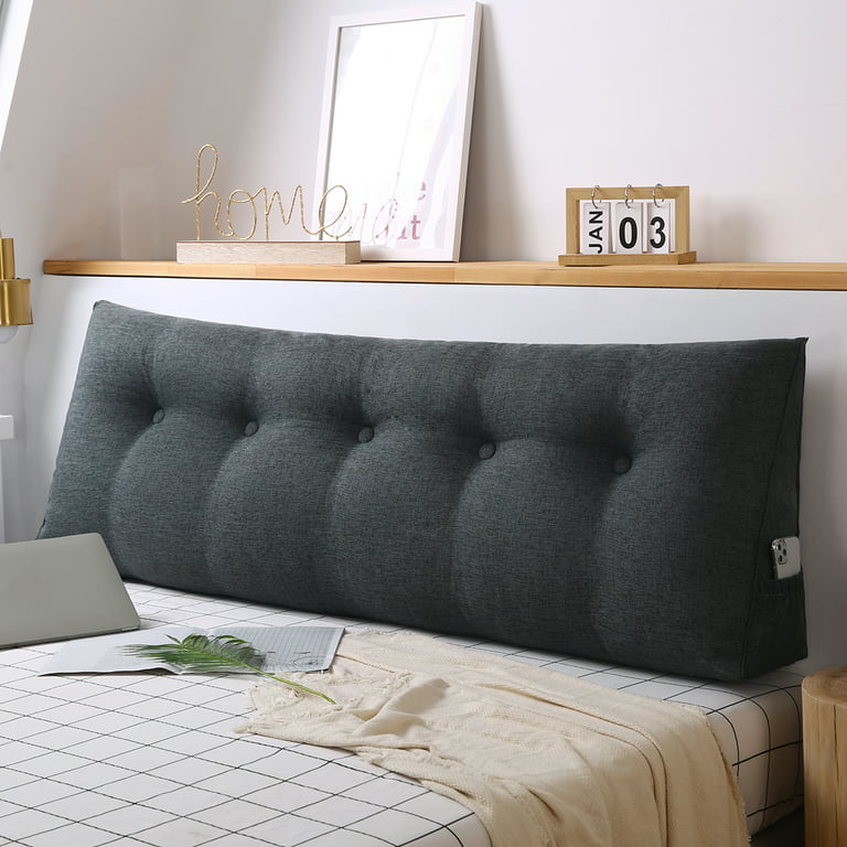 Large Bolster Upholstered Triangular Sofa Wedge Pillow Bed