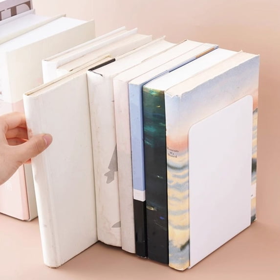 Large Book Stand for Desk - Non-Slip ABS Plastic Book Holder, Space-Saving Organizer for Textbooks/Notebooks, Dorm & Office (6.69 Inch, White)