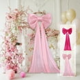 thumbnail image 1 of Large Bow Decoration with 59in Long Train, Colorful Fabric Bow for Party, Wedding, Easter Decor, Easter Tree and Birthday Decor, Versatile Wall and Event Easter Decoration Accessory, 59*20in, HotPink, 1 of 7