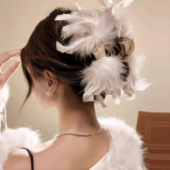 Large Bow Hair Claw Clips for Women Mesh Bubble Hair Barrettes for Thick Thin Hair Elegant Chiffon Silk Hair Accessories