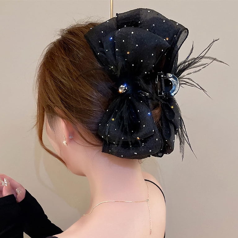 Large Bow Hair Claw Clips for Women Mesh Bubble Hair  display picture 1