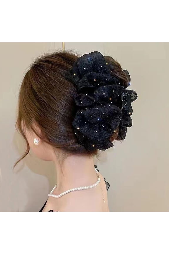 Large Bow Hair Claw Clips for Women Mesh Bubble Hair Barrettes for Thick Thin Hair Elegant Chiffon Silk Hair Accessories