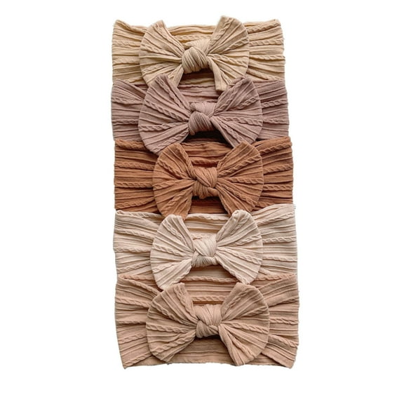 Large Bow Headband for Baby Girl Newborn Headdress Baby Hair Bow Elastic Headband Cable Knit Hairwrap Infant Photo Props