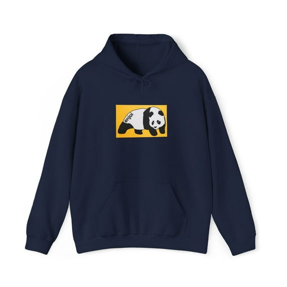 Large Box Panda Enjoi Skateboard 2000s Mullen Vintage Classic Hoodie Print - 4XL / Navy