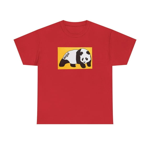Large Box Panda Enjoi Skateboard 2000s Mullen Vintage Classic TShirt Print - Red / L