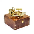 thumbnail image 1 of Large Brass Sextant W/Wooden Box - 10" - Nautical Navigation Collection, 1 of 6