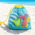 thumbnail image 1 of Large Breathable Mesh Drawstring Beach Bag Sandproof Pool Toy Storage Tote with Shoulder Strap Portable Swim Wet Clothes Shells Carrier, 1 of 6