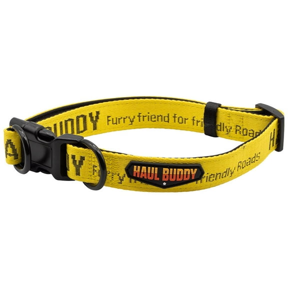 Large Breed Dog Collar w/ Soft Neoprene Padded, Buckle, & Double D-Ring - Adjustable Quick Release Collar for Male Female Dogs - 109C Yellow